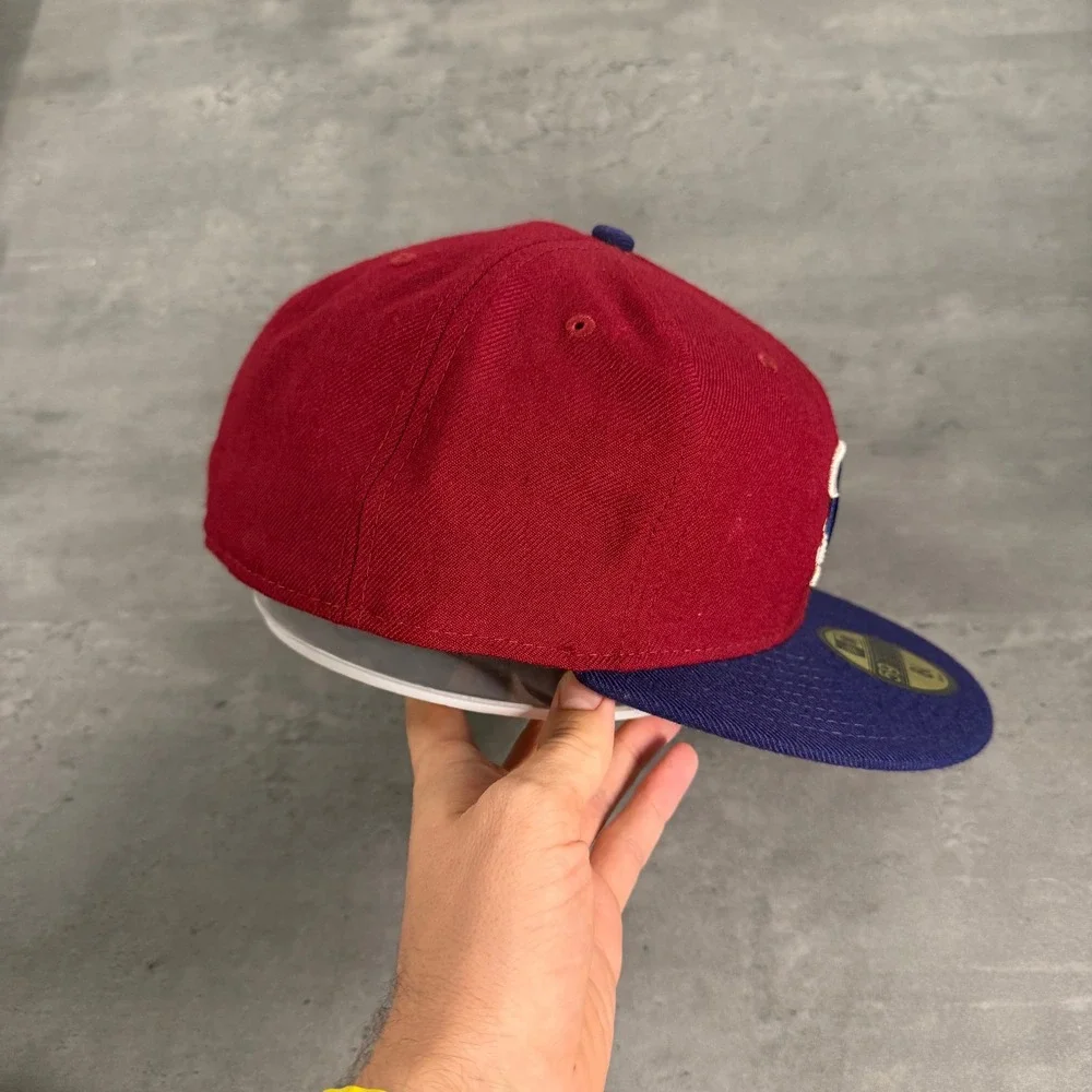 New Era Miami Heat Hat 8 1/8‎ Burgundy Indigo Blue 59FIFTY Fitted HWC NBA Cap
